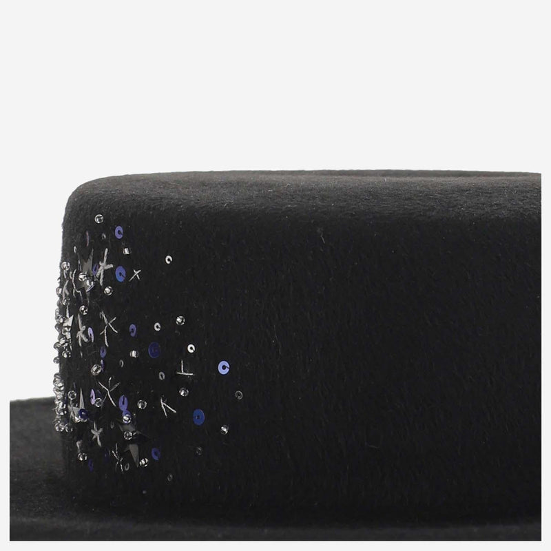 Ruslan Baginskiy Cnt033fzor2 Embroidered Wool Felt Hat — Black Flat Caps