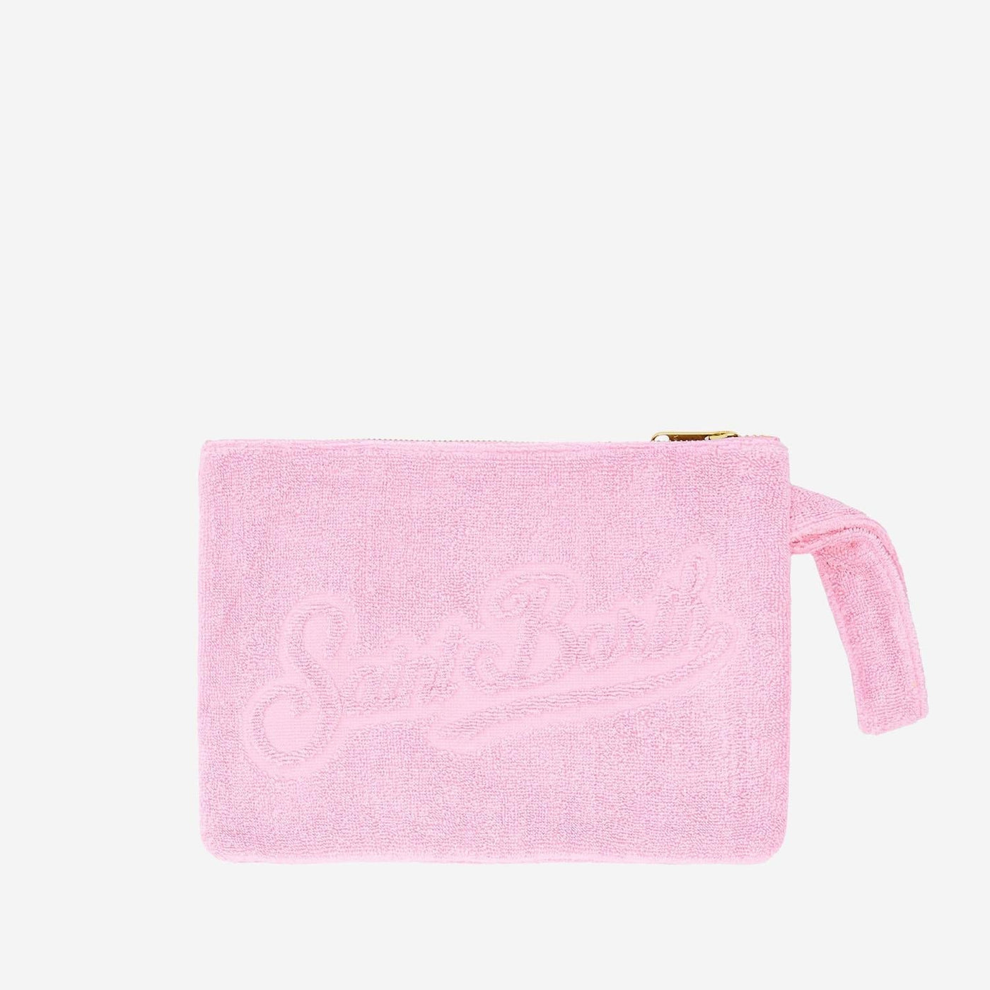 Mc2 Saint Barth Embossed Logo Cotton Pouch — Pink