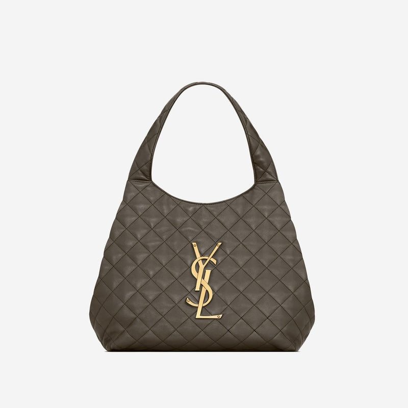 Saint Laurent Icare Shoulder Bag — Gray Leather