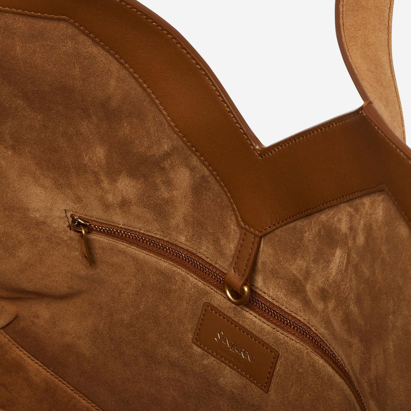 Saint Laurent Suede Tote Bag — Brown