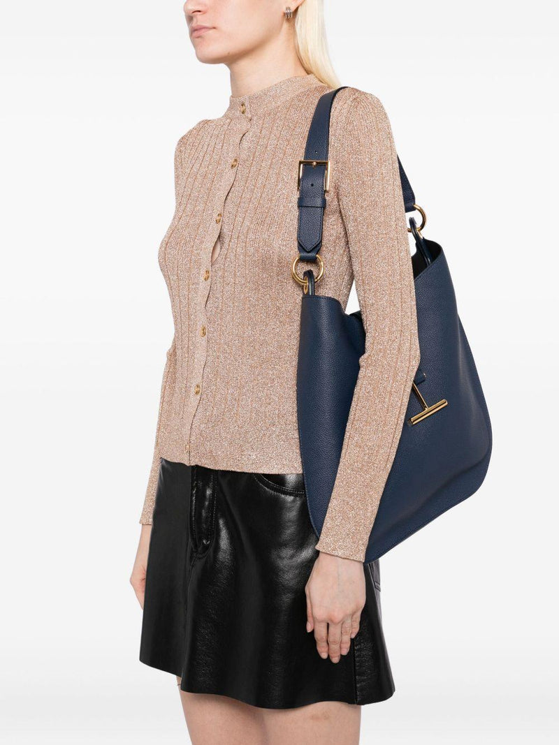 Tom Ford Tara Shoulder Bag — Blue Calf Leather