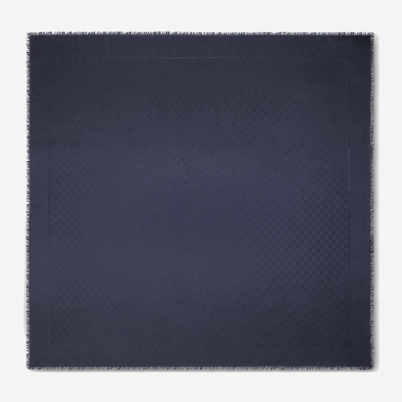 Gucci Wool And Silk Gg Lamé Shawl — Navy Shawls