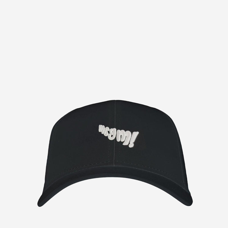 Msgm S6msjubc219 Logo-Embroidered Cotton Baseball Cap — Black Caps