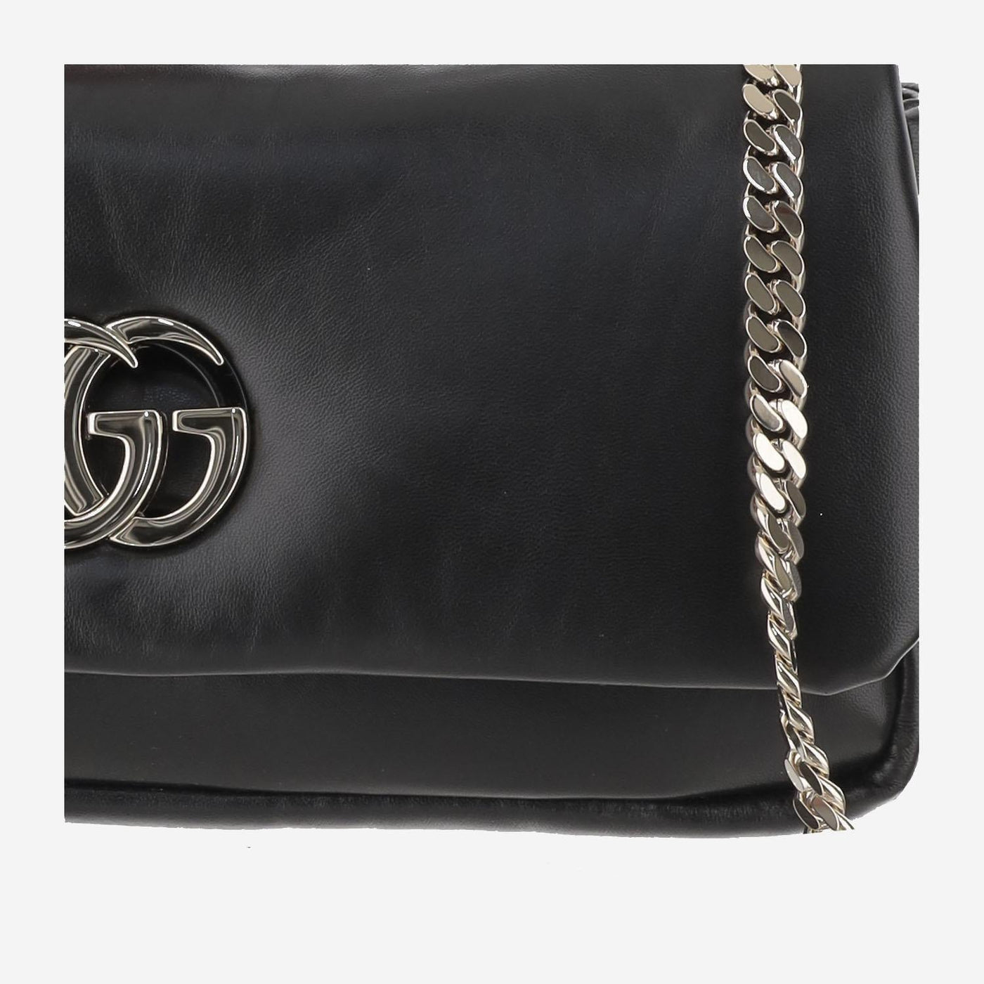 Gucci Padded Leather Shoulder Bag — Black