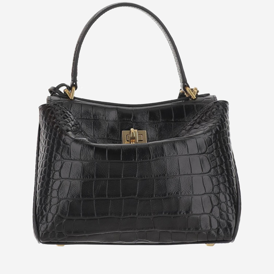 Balenciaga Rodeo Mini Shoulder Bag — Black Calfskin Leather