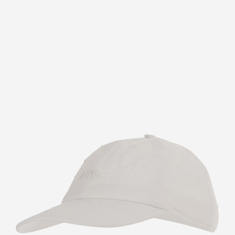 Autry Acpu076w Logo-Detailed Cotton Baseball Cap — White Caps
