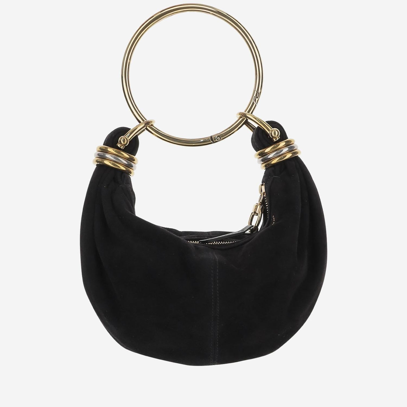 Chloé Bracelet Hobo Bag — Black Goat Suede (capra Hircus)