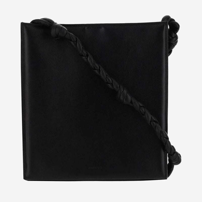 Jil Sander Tangle Crossbody Bag — Black Leather