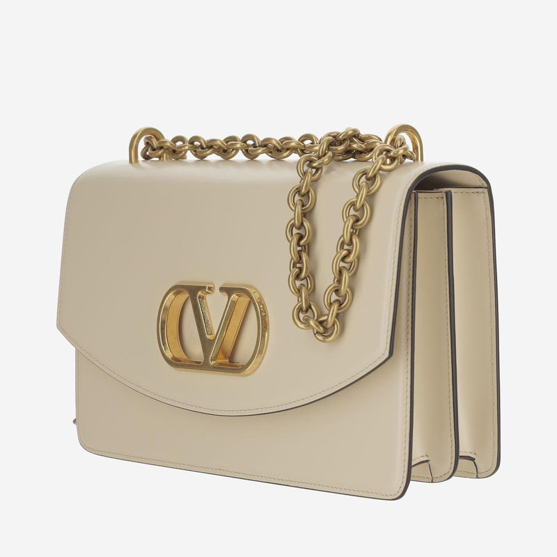 Valentino Garavani Vain Shoulder Bag — Beige Calfskin