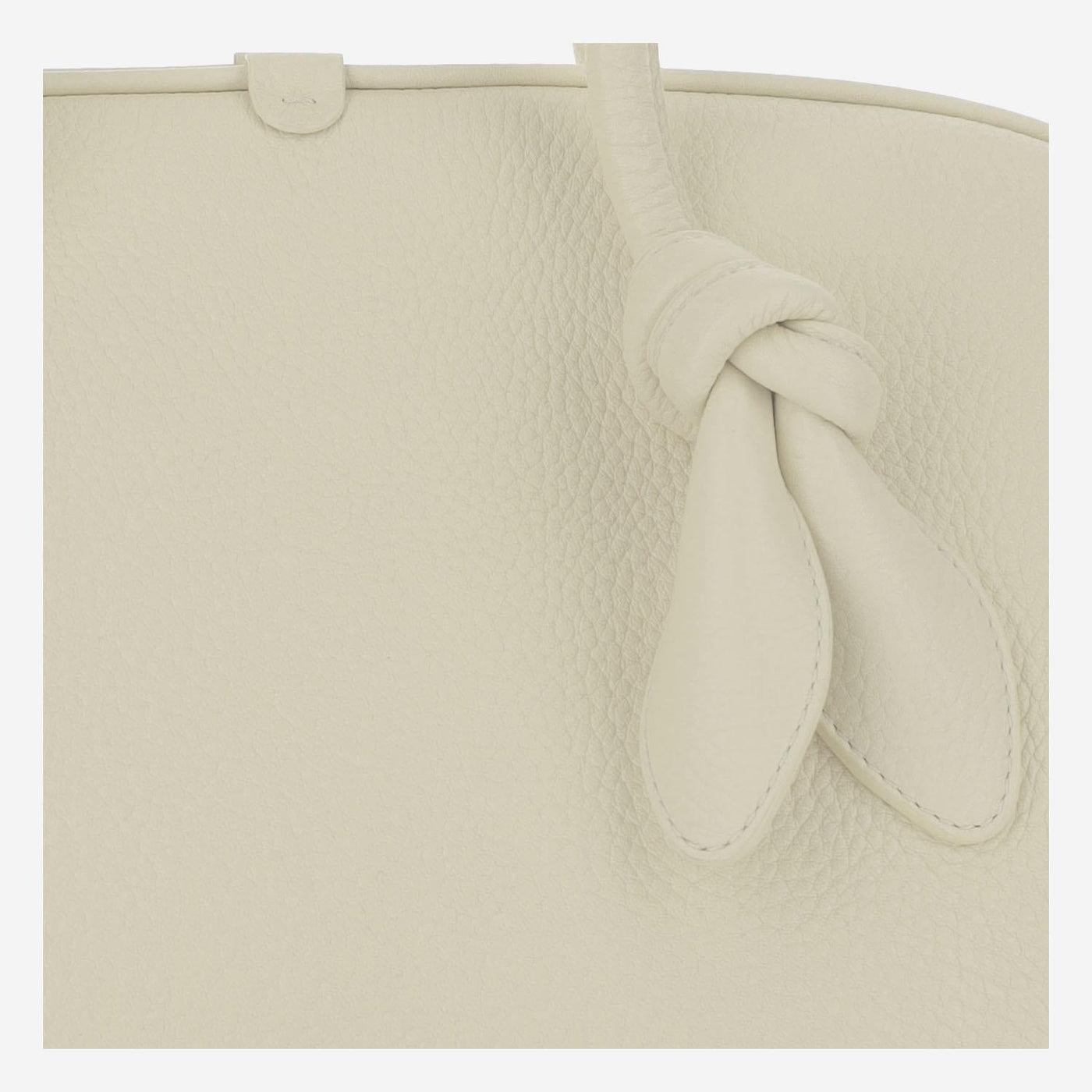 Jacquemus Bow-Handle Calfskin Shoulder Bag — White Leather