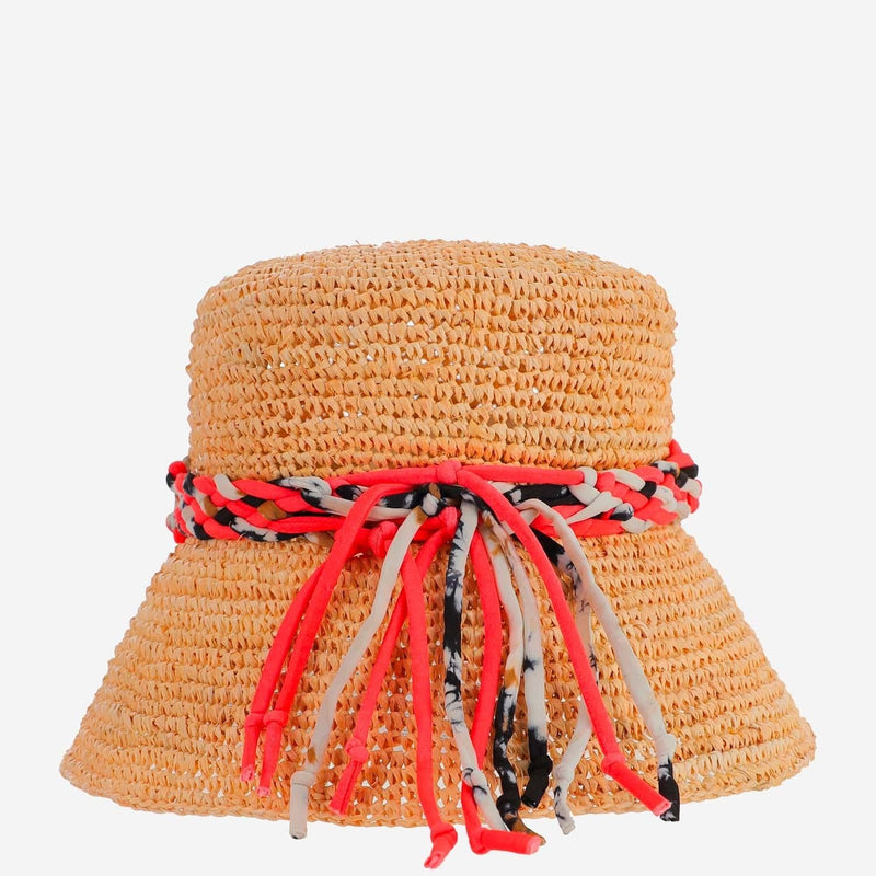 Maison Michel 1128008001 Raffia Hand-Woven Bucket Hat — Multicolor