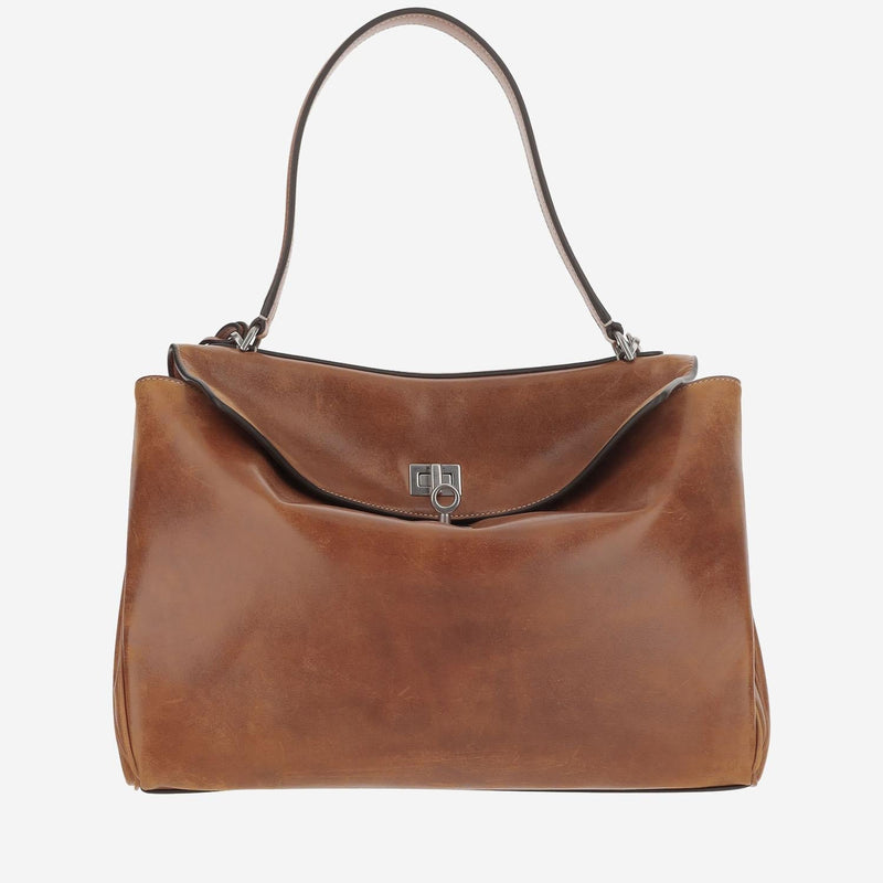 Balenciaga Rodeo Piccola Shoulder Bag — Brown Domesticated Lamb Leather