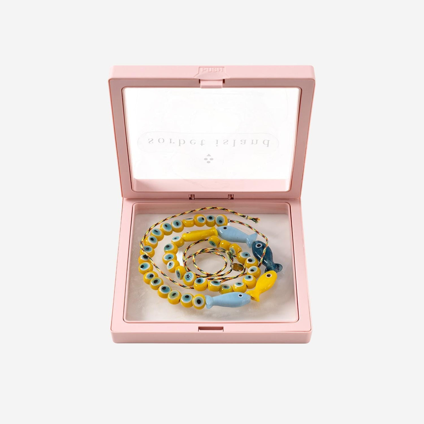 Sorbet Island Fabric And Glass Bead Necklace — Yellow Beads Necklaces