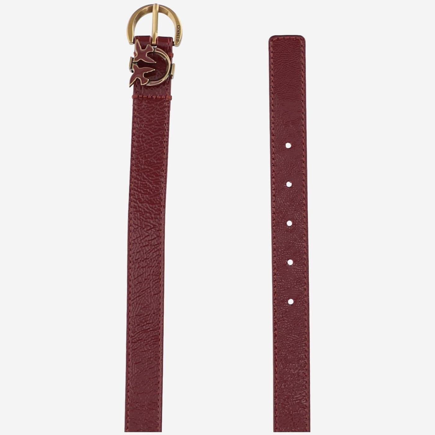 Pinko Logo Leather Belt — Red