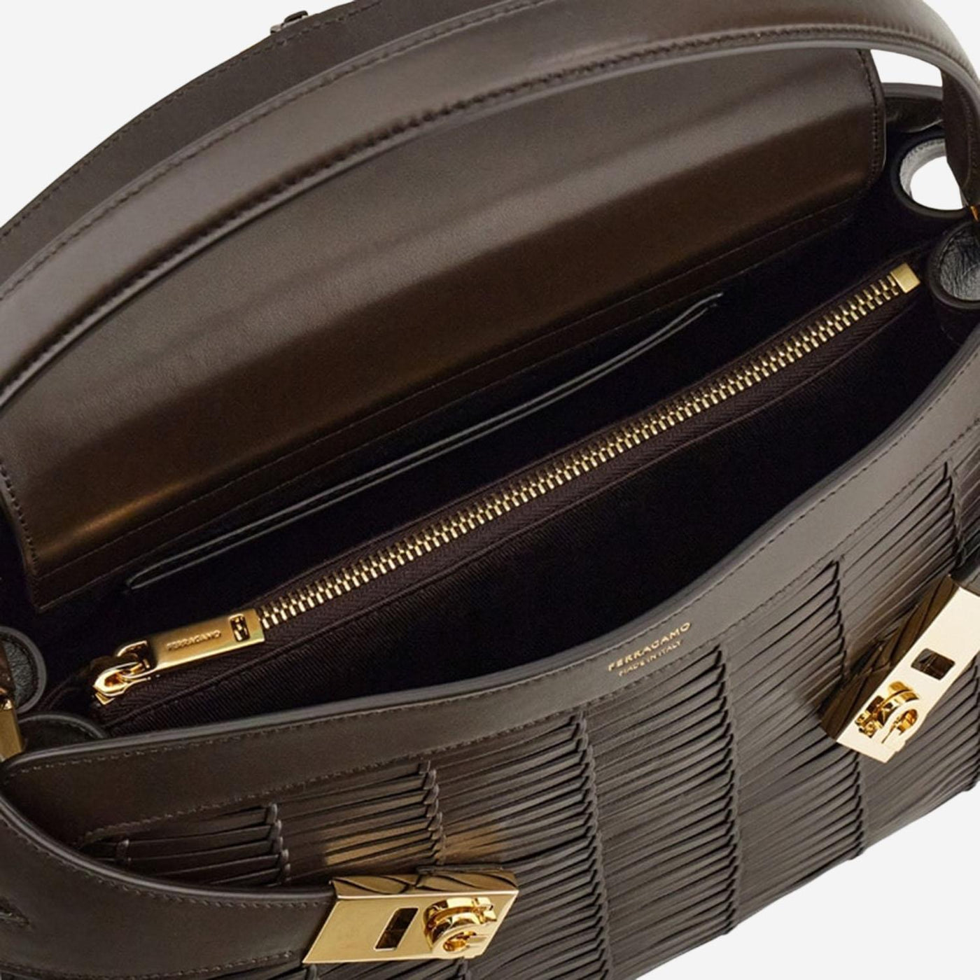 Ferragamo Shoulder Bag — Brown Leather