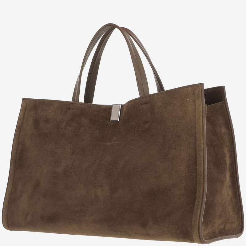 Phoebe Philo Calf Suede Tote Bag — Brown