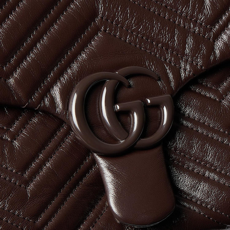 Gucci Marmont Shoulder Bag — Brown Calfskin