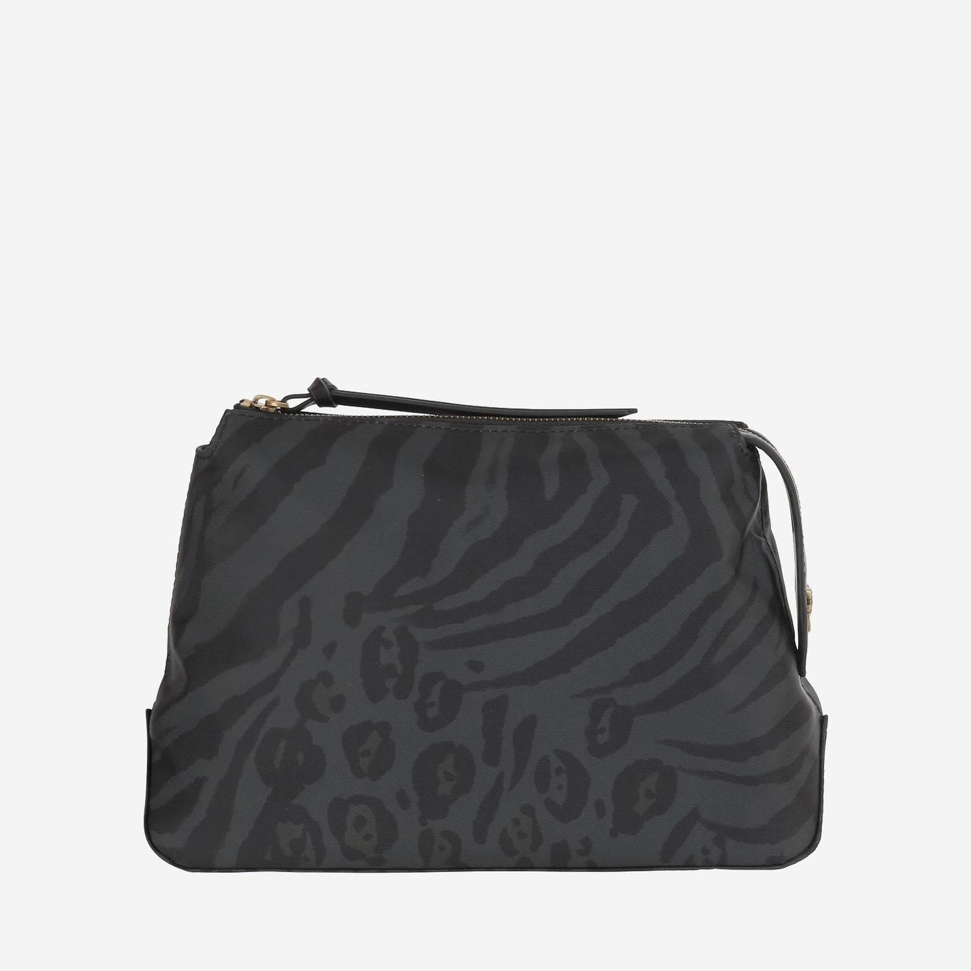 Pinko Animal Print Nylon Toiletry Bag — Black Wallet