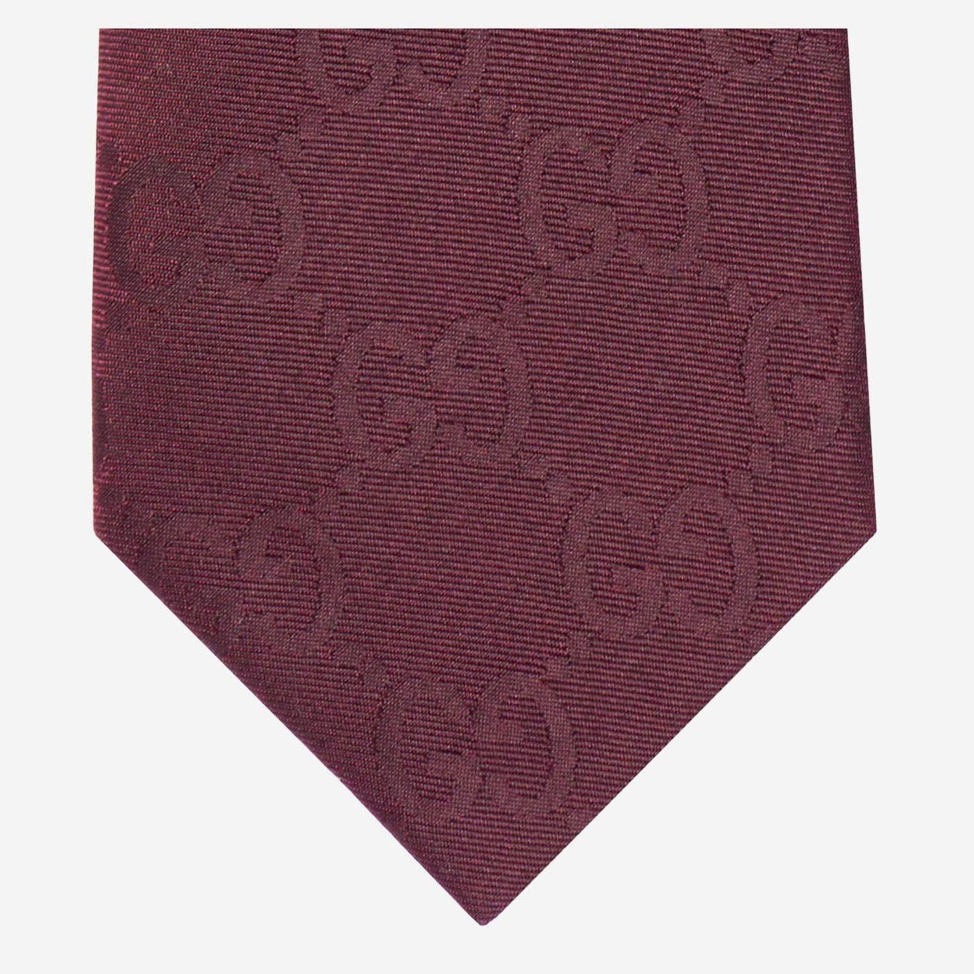 Gucci Gg Jacquard Cotton-Silk Necktie — Burgundy Neckties