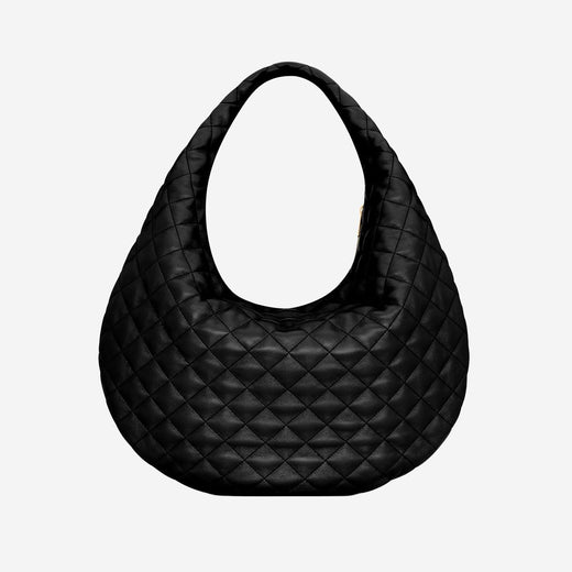 Saint Laurent Quilted Nappa Leather Hobo Bag — Black