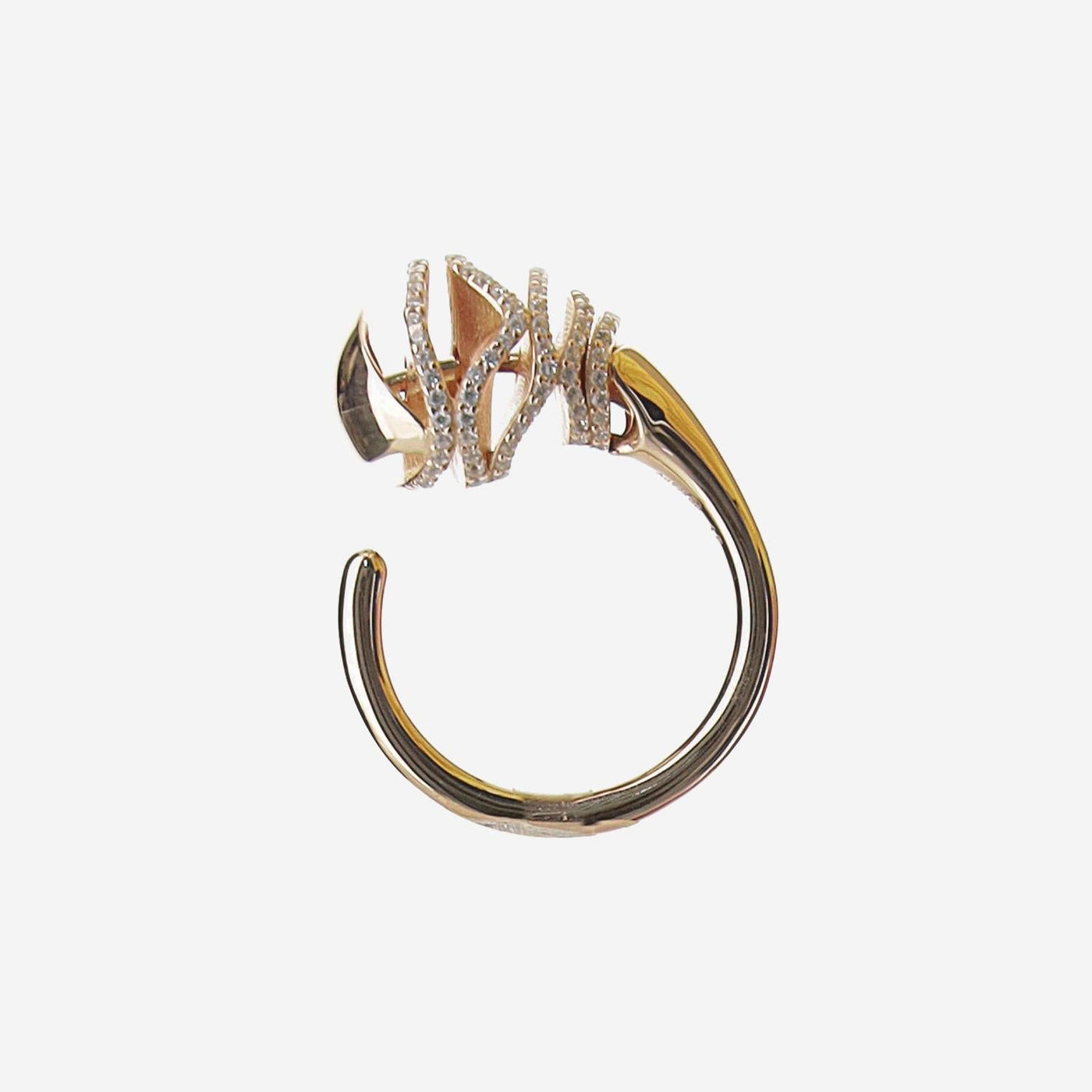 Bottega Veneta Drop Cubic Zirconia Ring — Rose Gold Zircon Rings