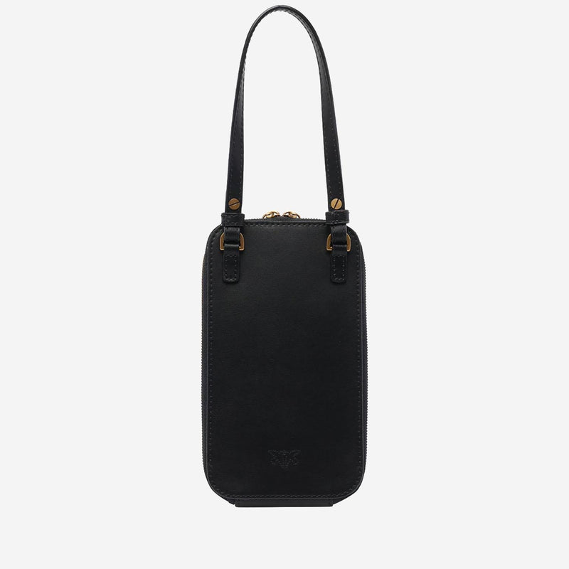 Pinko Leather Smartphone Case Wallet — Black