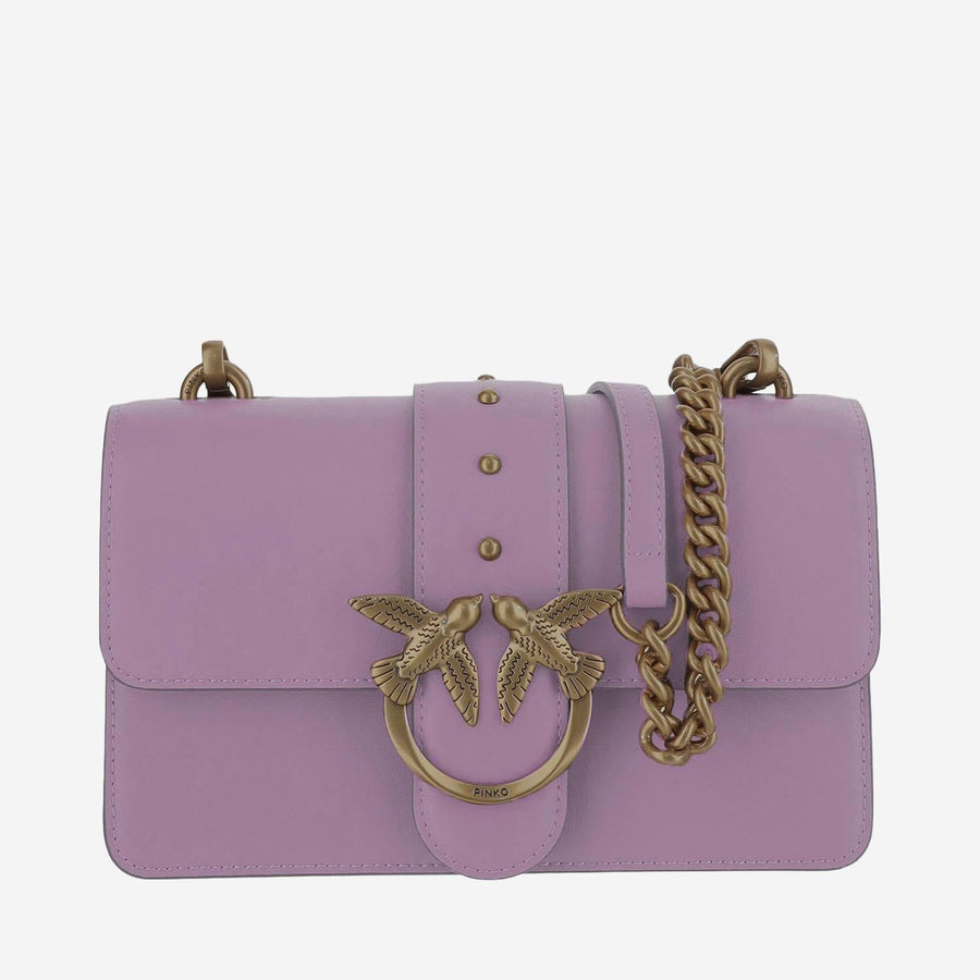 Pinko Love One Shoulder Bag — Purple Leather