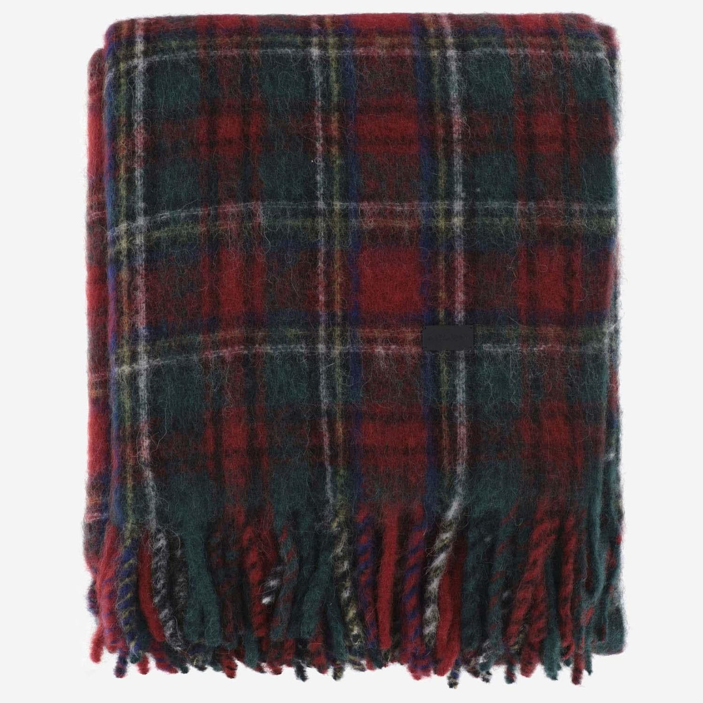 Saint Laurent Wool Blend Check Scarf — Red Alpaca Scarfs