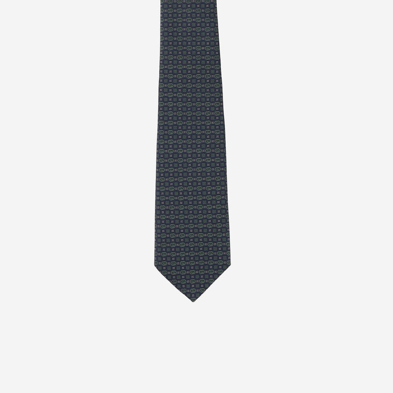 Gucci Gg Jacquard Silk Necktie — Navy Neckties