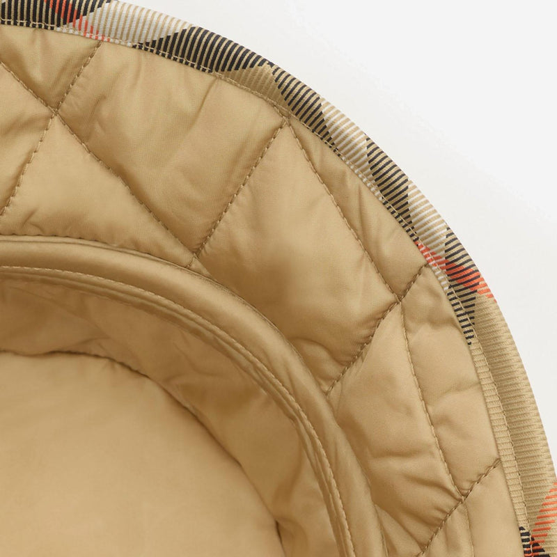 Burberry 8125533 Horseshoe-Quilted Check Bucket Hat — Beige Polyamide