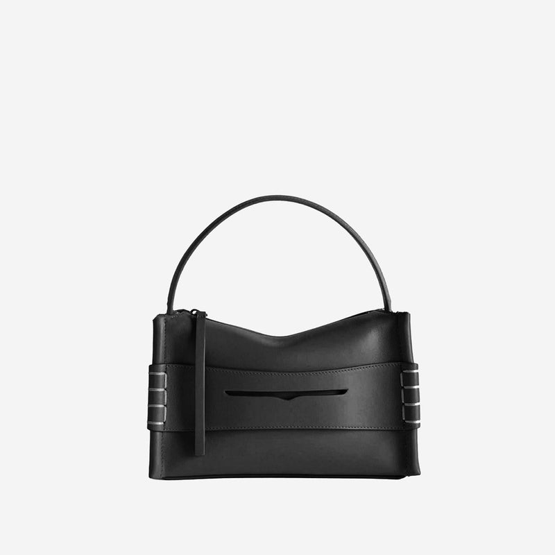 Jw Anderson Embossed Logo Leather Shoulder Bag — Black