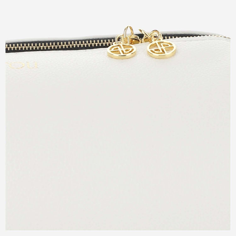 Patou Eco Leather Barrel Shoulder Bag — White Polyurethane