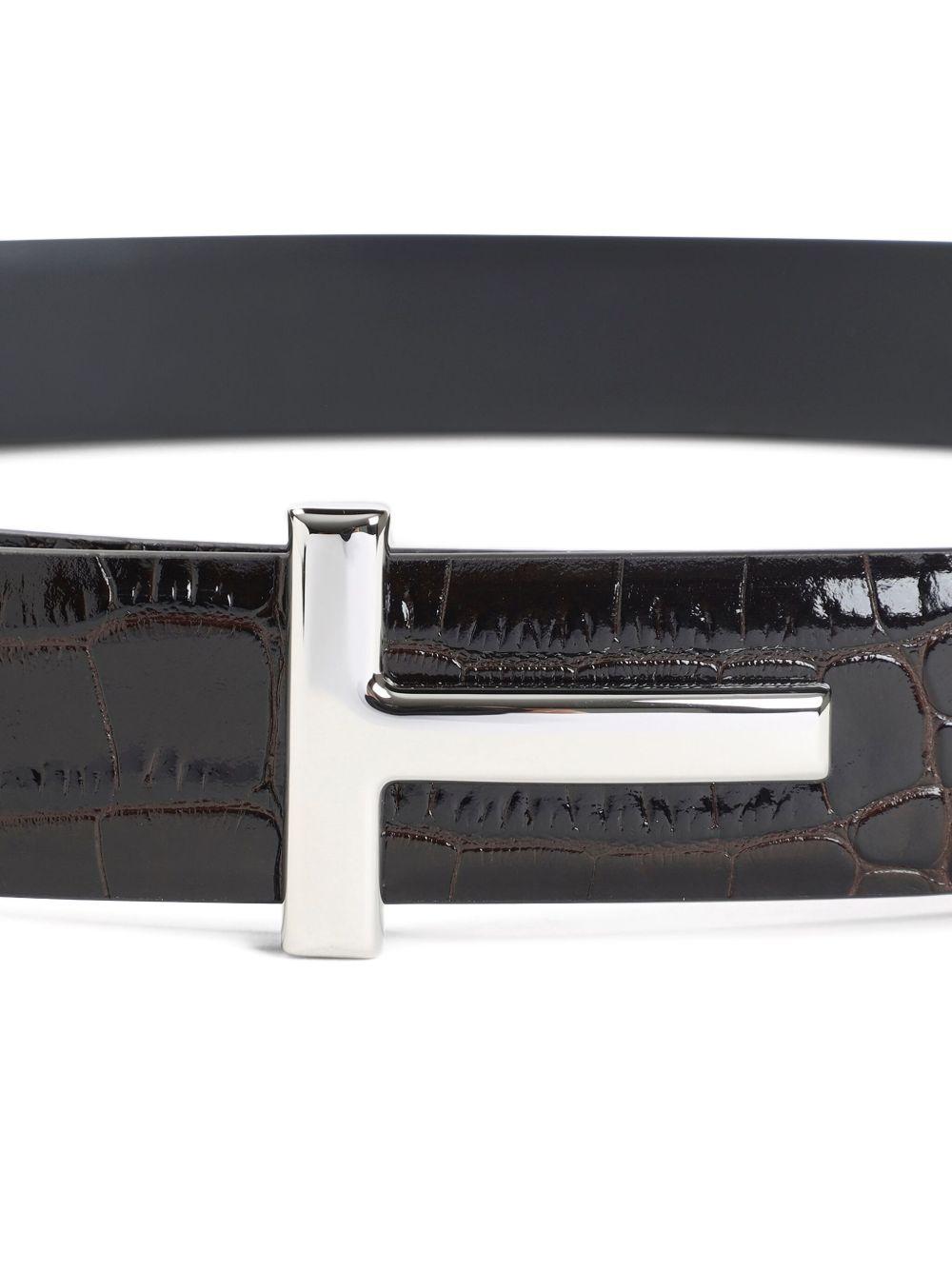 Tom Ford T-Belt Belt — Brown Calf Leather