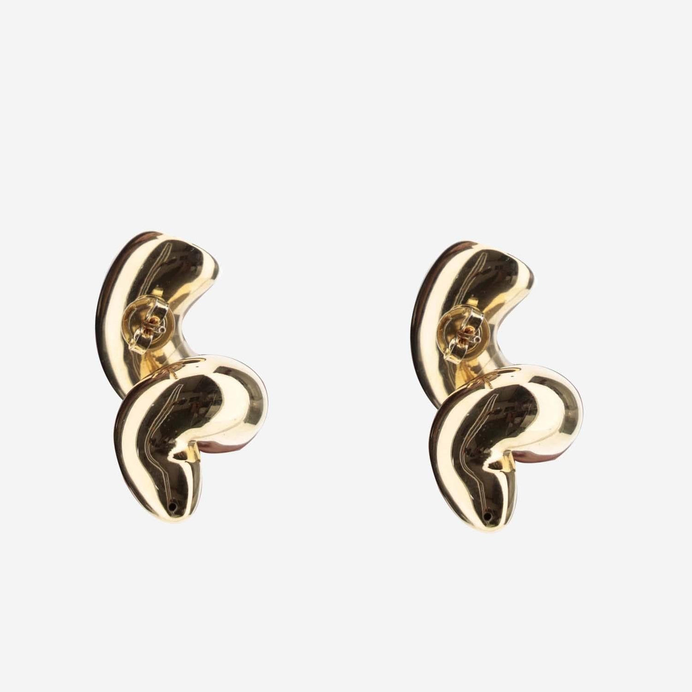 Bottega Veneta Corkscrew Sterling Silver Earrings — Gold