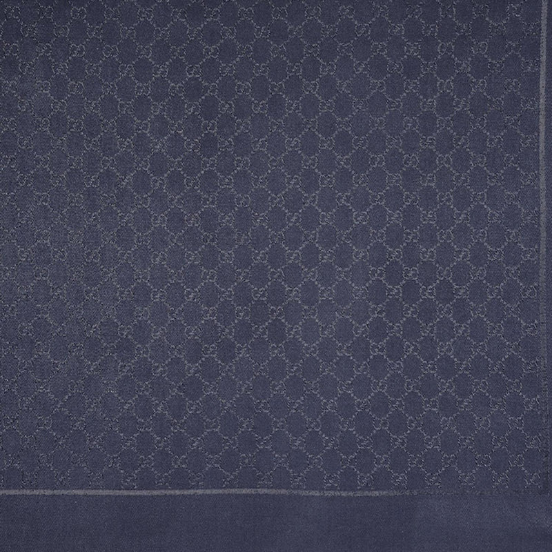 Gucci Wool And Silk Gg Lamé Shawl — Navy Shawls