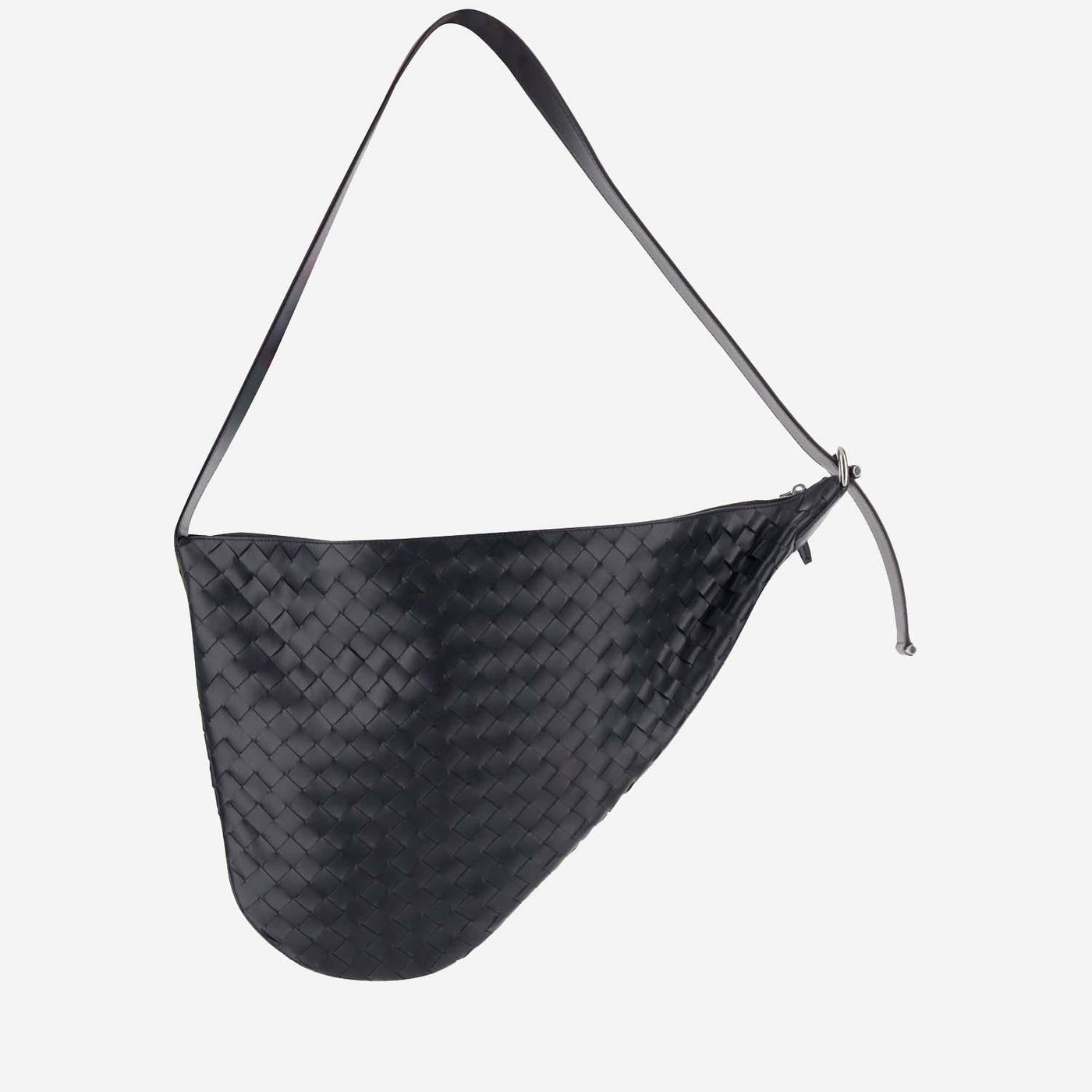 Bottega Veneta Virgule Shoulder Bag — Navy Calfskin