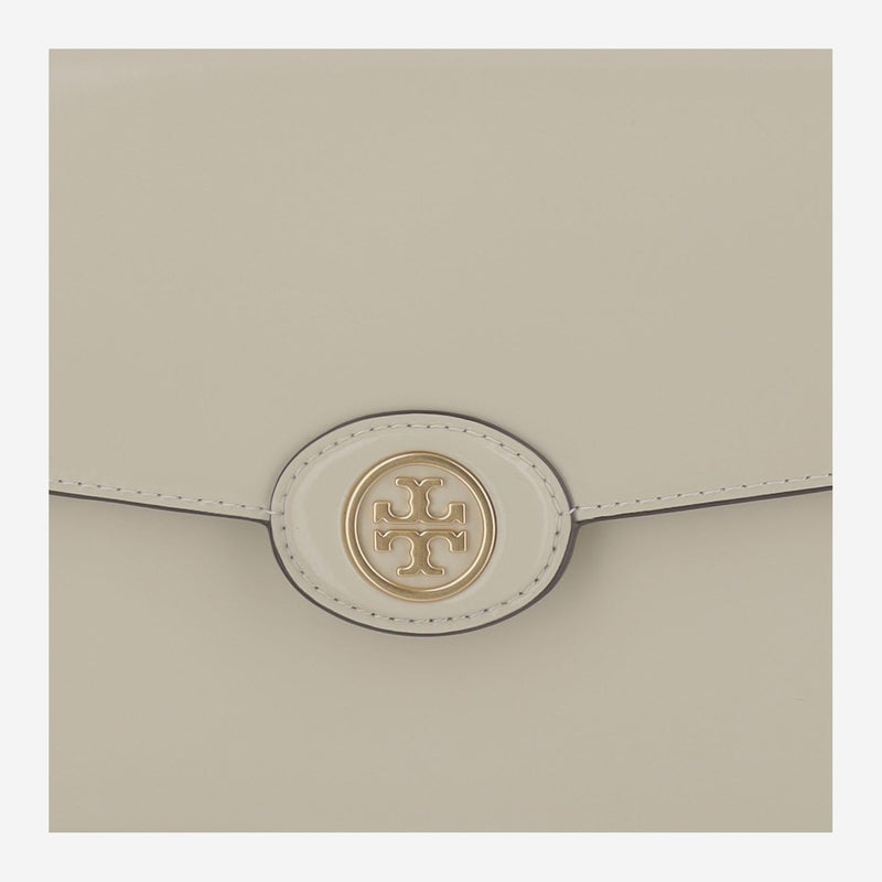 Tory Burch Glossy Leather Shoulder Bag — White