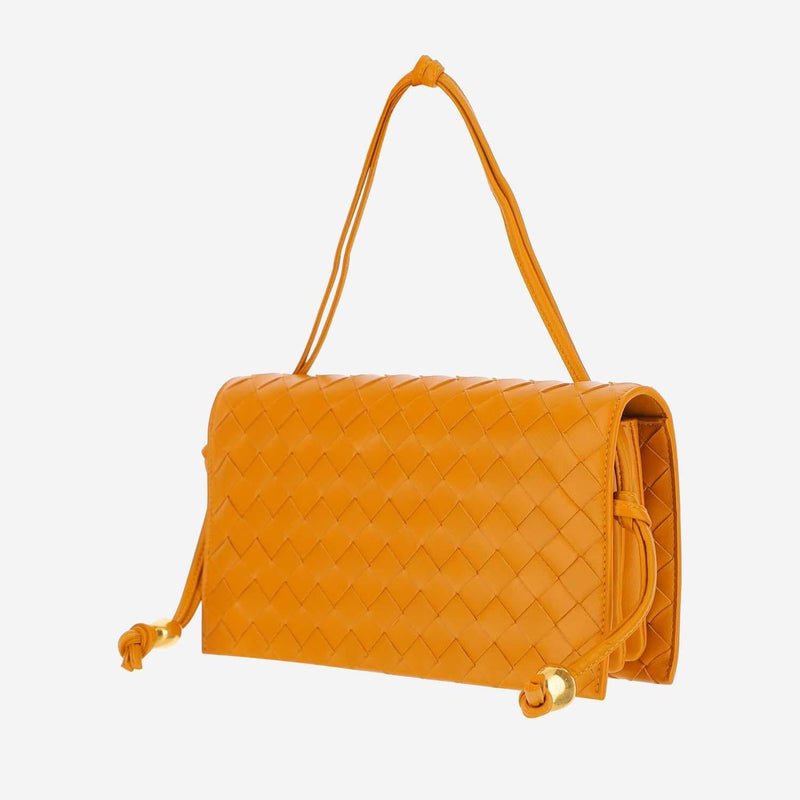 Bottega Veneta Shoulder Bag — Orange Lambskin