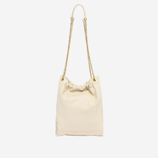 Saint Laurent Jamie Pochon Shoulder Bag — Beige Lamb Leather