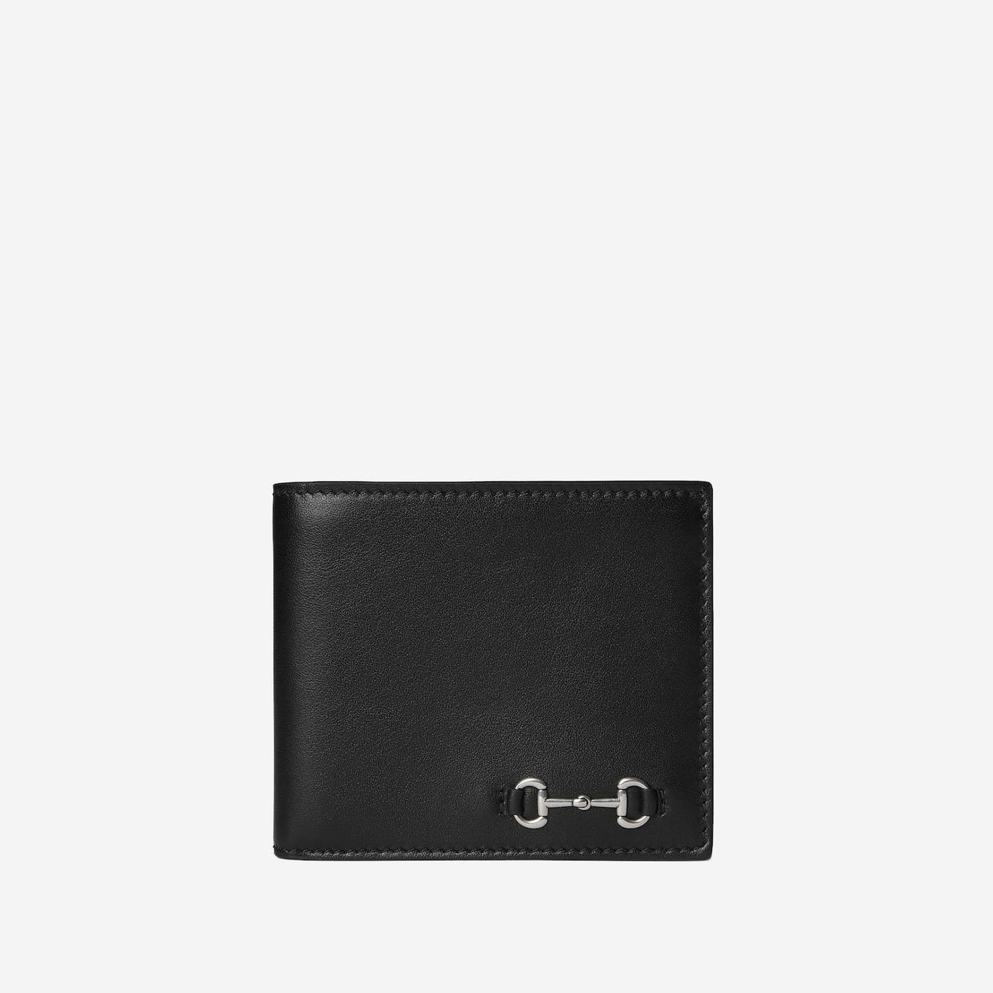 Gucci Calfskin Bi-Fold With Clamp Wallet — Black