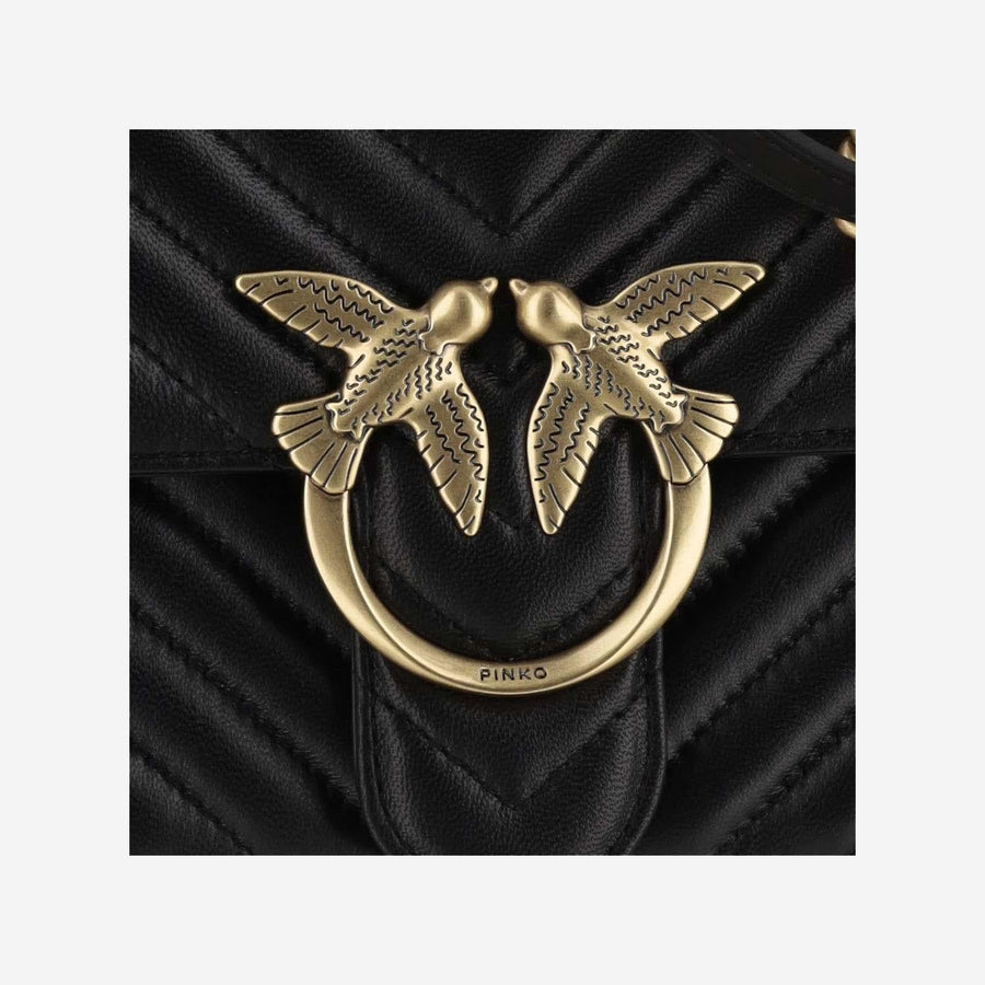 Pinko Shoulder Bag — Black Leather