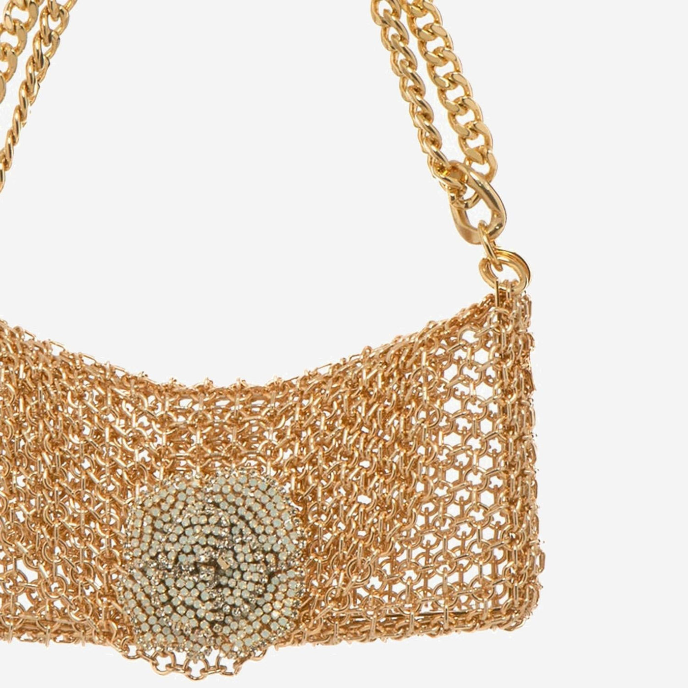 Silvia Gnecchi Camelia Shoulder Bag — Gold Brass