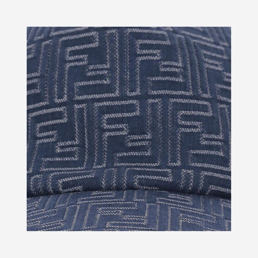Fendi Fxq768 Ff-Embroidered Cotton Baseball Cap — Blue Caps