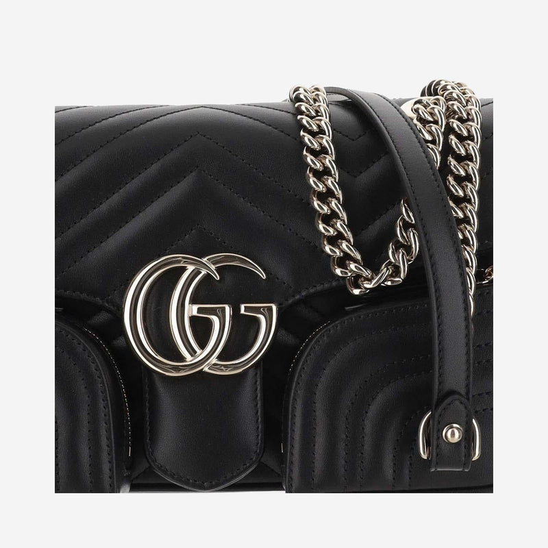 Gucci Matelassé Leather Shoulder Bag — Black