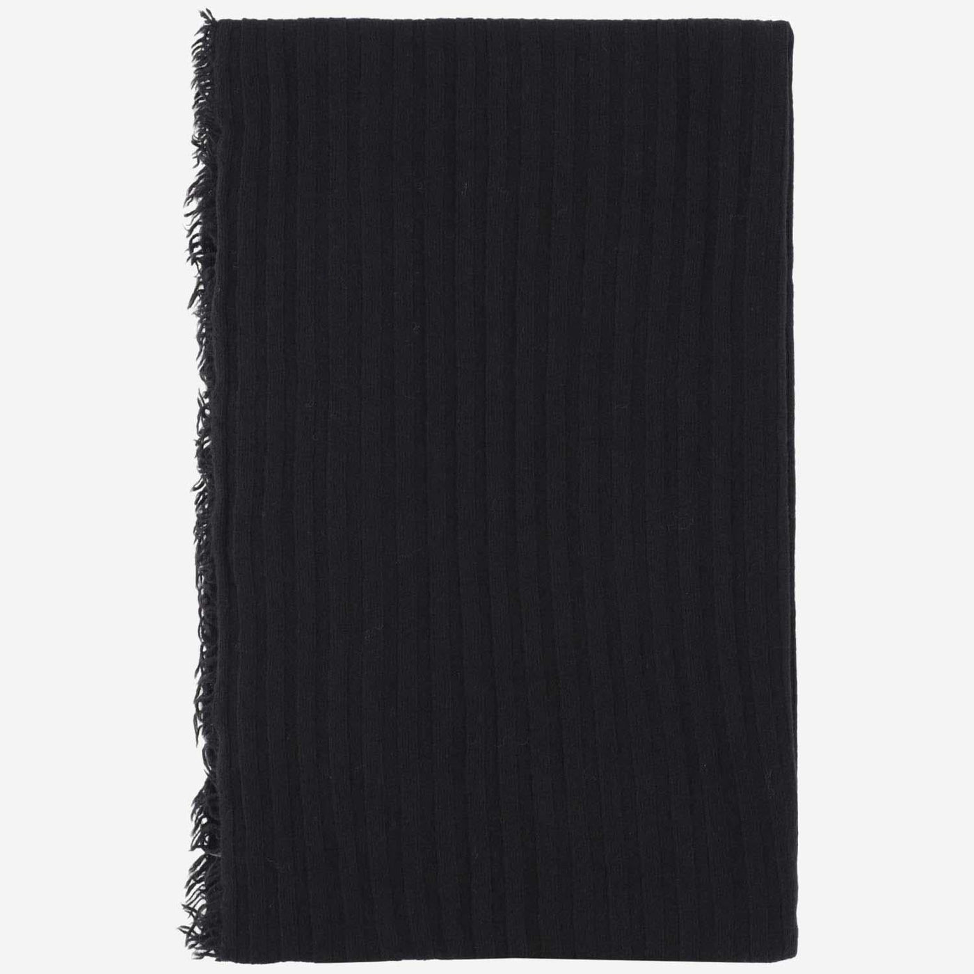 Faliero Sarti Cashmere And Wool Blend Scarf — Black Scarfs