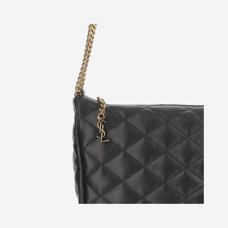 Saint Laurent Quilted Leather Shoulder Bag — Black
