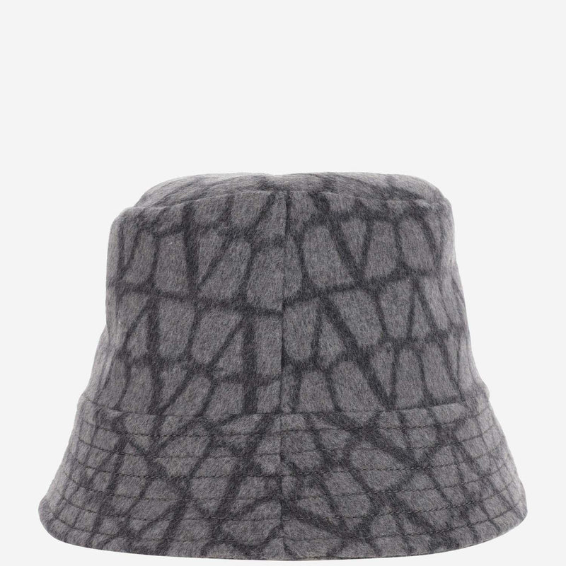 Valentino Garavani Whga65mpf Toile Iconographe Wool Bucket Hat — Gray Lana