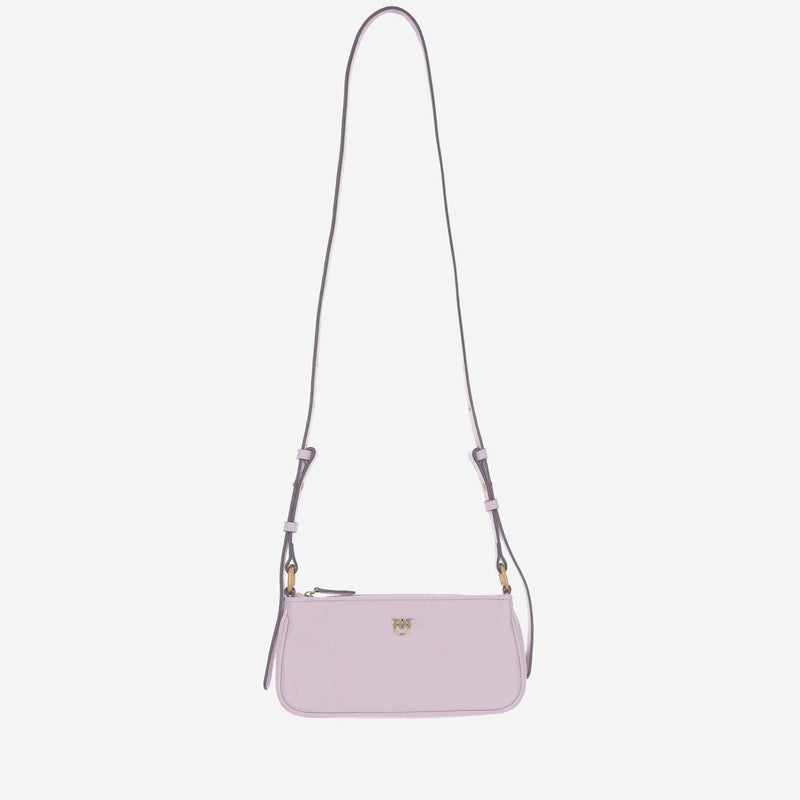 Pinko Calfskin Leather Baguette Mini Bag — Pink
