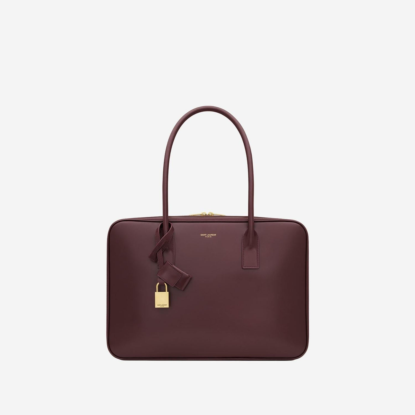 Saint Laurent Top Handle Bag — Burgundy Leather