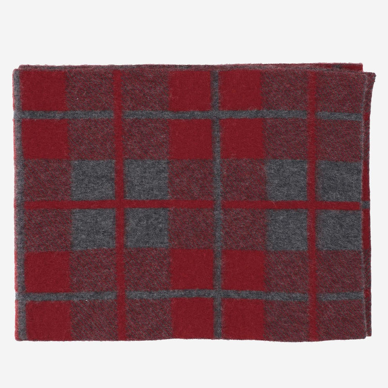 Guest Residence Wool And Cashmere Check Scarf — Red Scarfs